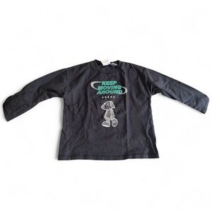 Zara Keep Movin Around Dog Character Boy Toddler LS Grey T-Shirt 5T